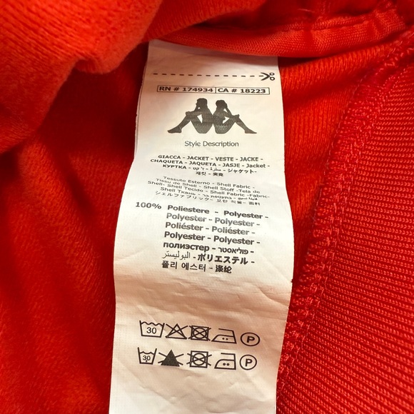 Kappa Cropped Full Zip Jacket Women’s Size Large L Classic Red White - Picture 7 of 7